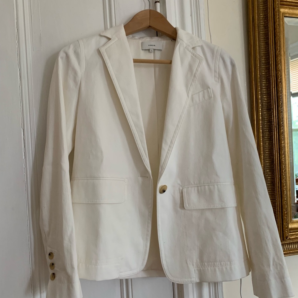 Vince Off-White Blazer with Button Detail
